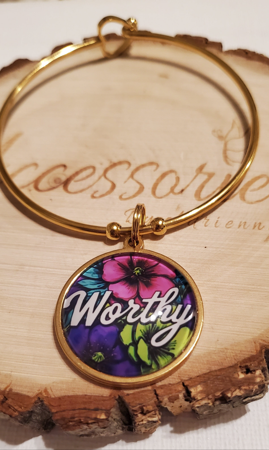 Gold/ Worthy w/ Saying On Back