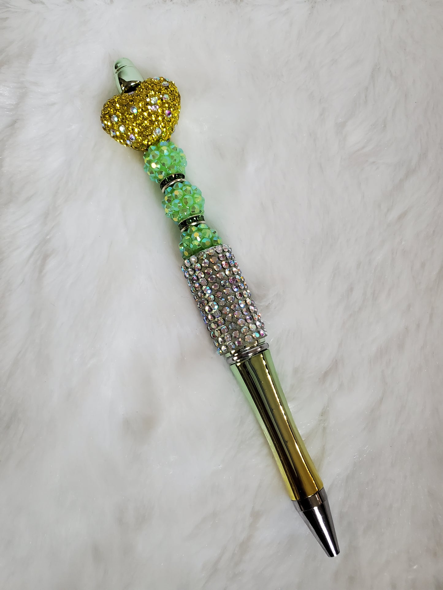 Green Heart Bling/ Multi Color