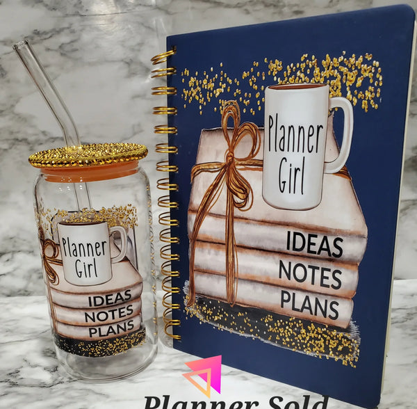 Glass/ Planner Girl w/ Bling Lid