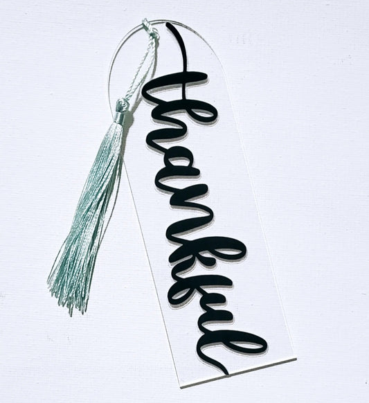 Thankful with Light Blue Tassel
