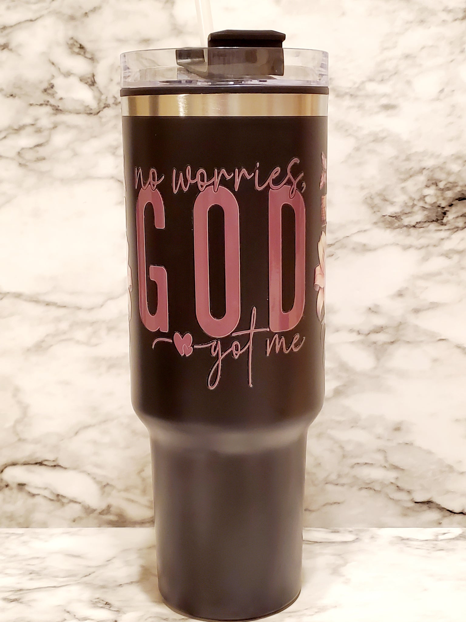 God with Flowers- Not a Stanley