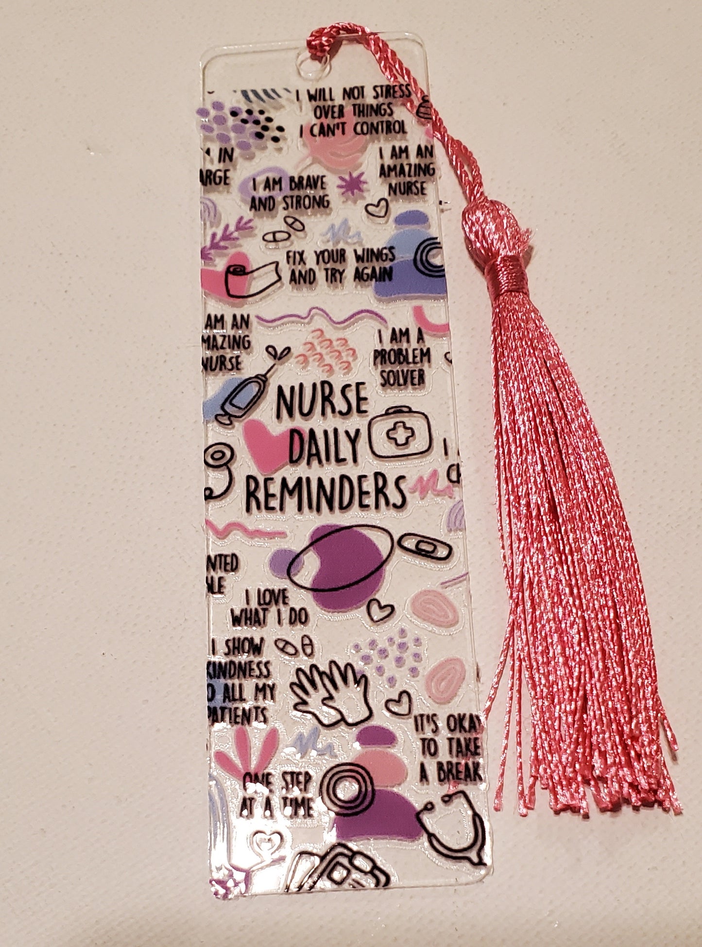Nurse Daily Reminders with Pink Tassel